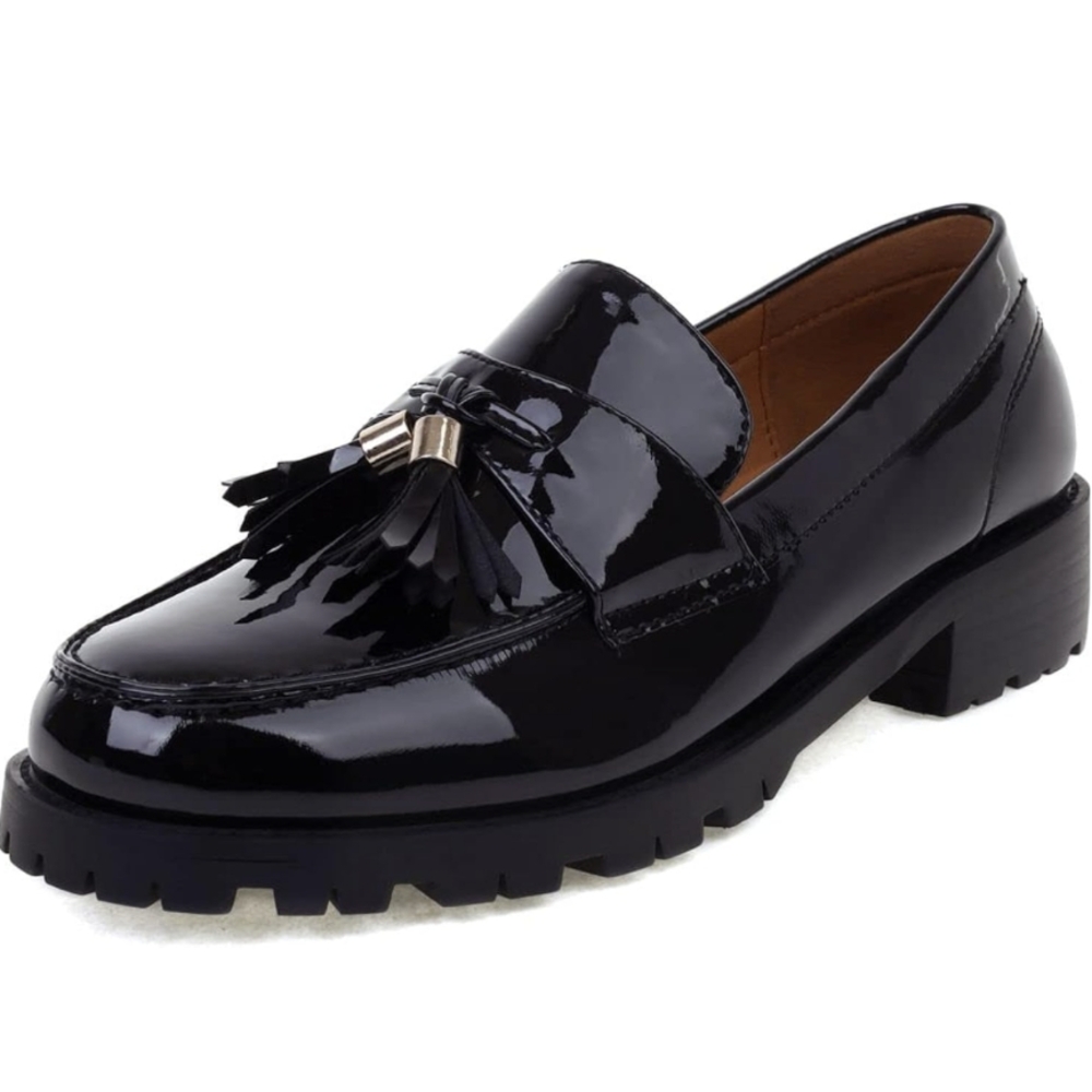 Elegant Black Tassel Loafers for Women